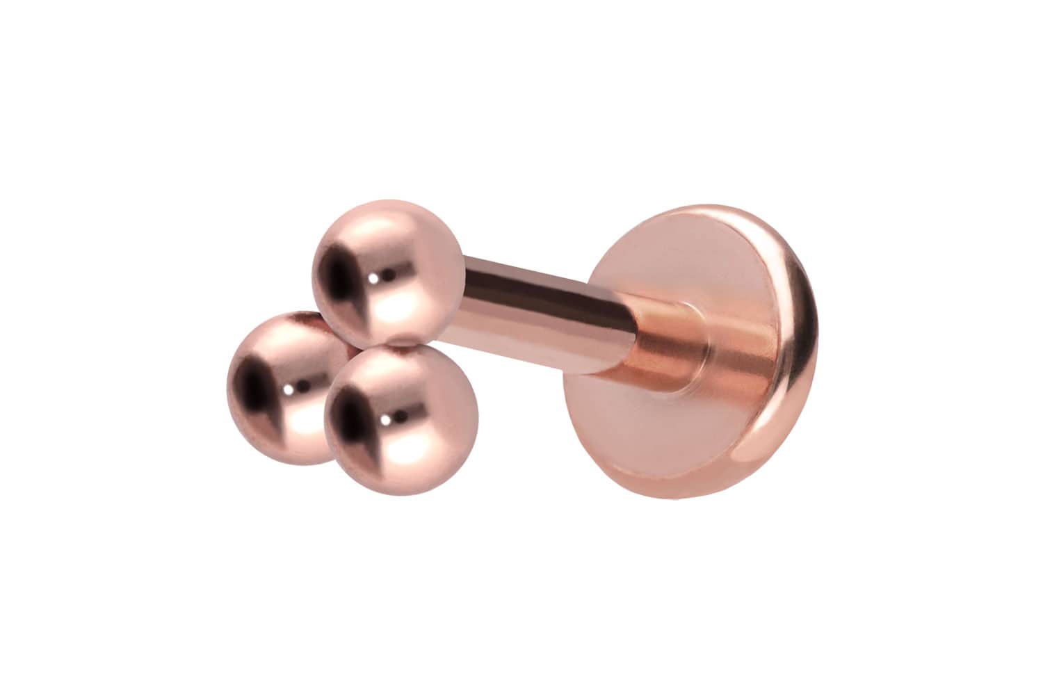 Titan Labret Piercing mit Push Fit 3 KUGELN